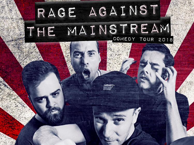 Stand up med nogle af DKs bedste komikere, når Rage Against The Mainstream rammer Musikforeningen Bygningen, fredag d. 3. Marts 2018.