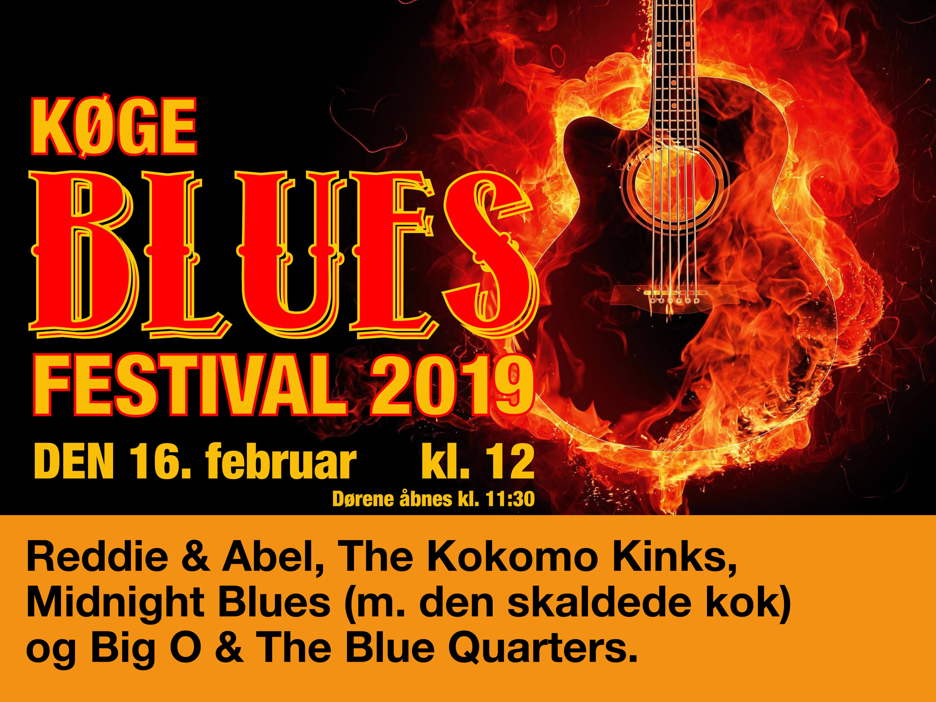 Køge Blues Festival, Lørdag d. 16. februar 2019 kl. 12.00 - 18.00.